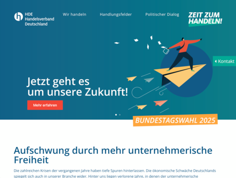 Screenshot der Webseite zeitzumhandeln.hde.de